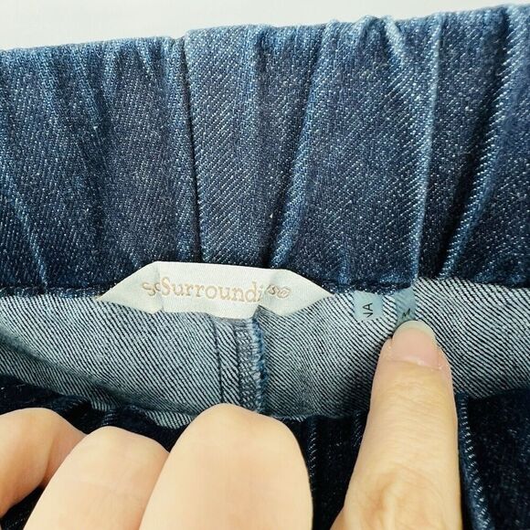 Soft Surroundings Blue Pull On Denim Skinny Jeans Size Medium - Picture 3 of 4